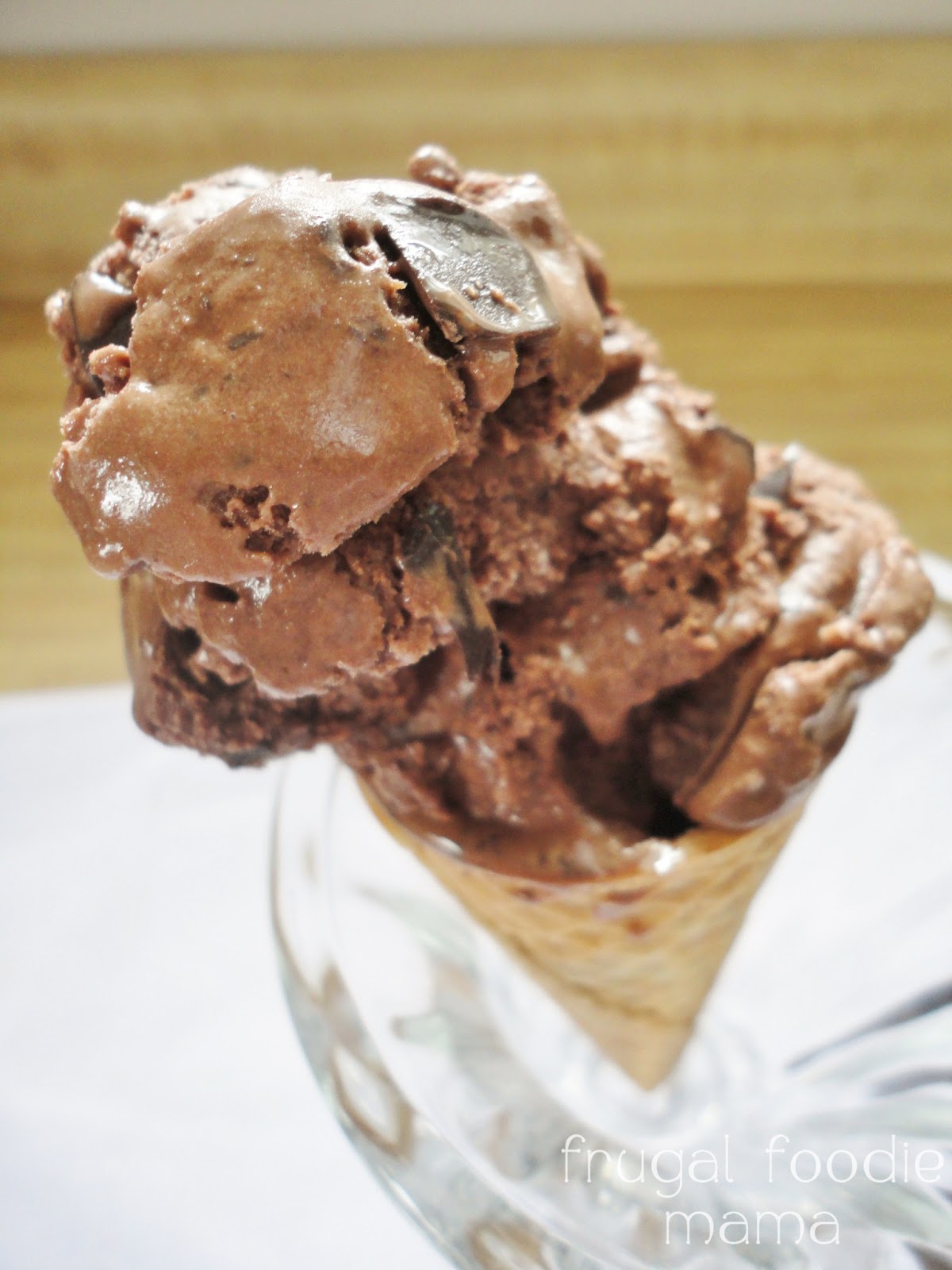 Frugal Foodie Mama Double Dark Chocolate Chunk Ice Cream {Get Your