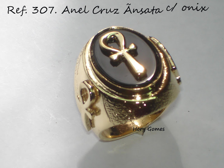 Ref. 307.:Anel Cruz Ãnsata c/ onix