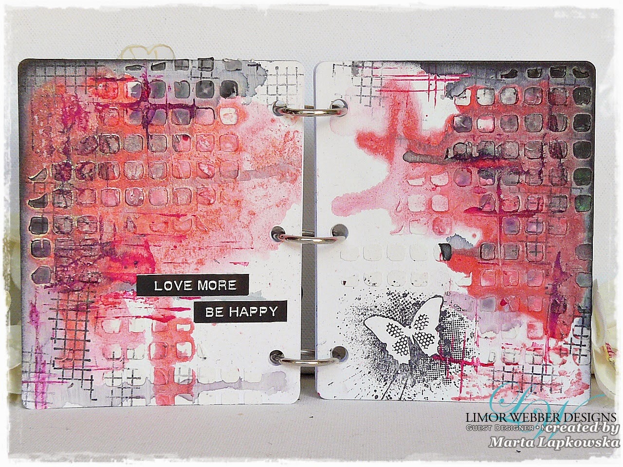 Marta Lapkowska 'Love more' mixed media journal + VIDEO tutorial