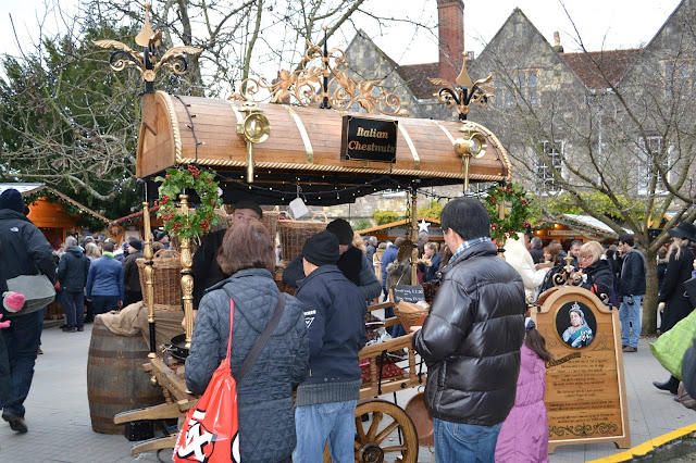 A cart selling roasted chestnuts