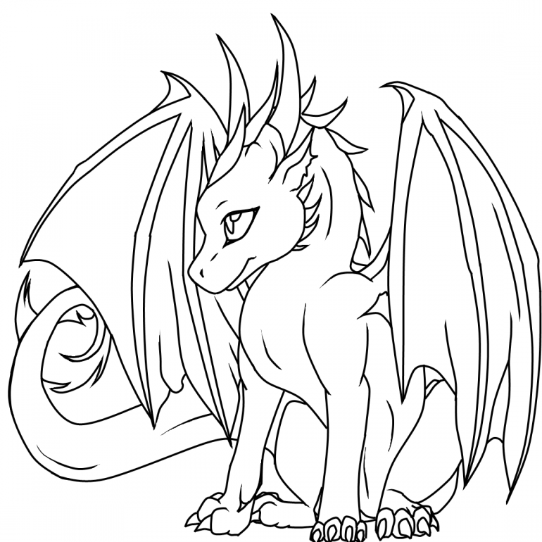 Coloring Pages Dragons | Cute Dragons