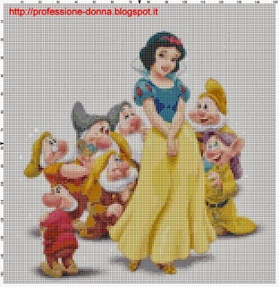 Schema punto croce biancaneve