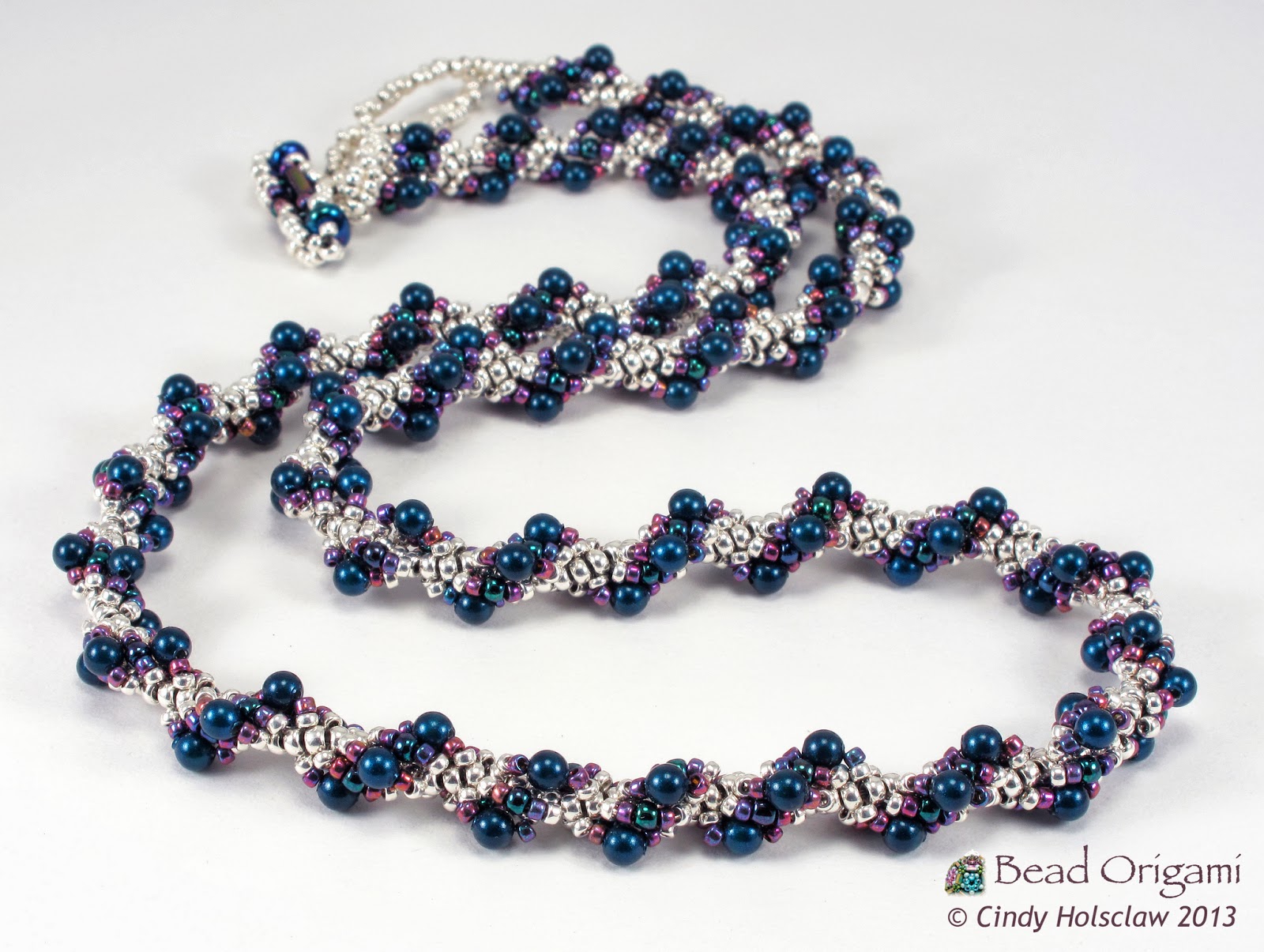 Bead Origami A Spiral Rope and Beaded Swatches