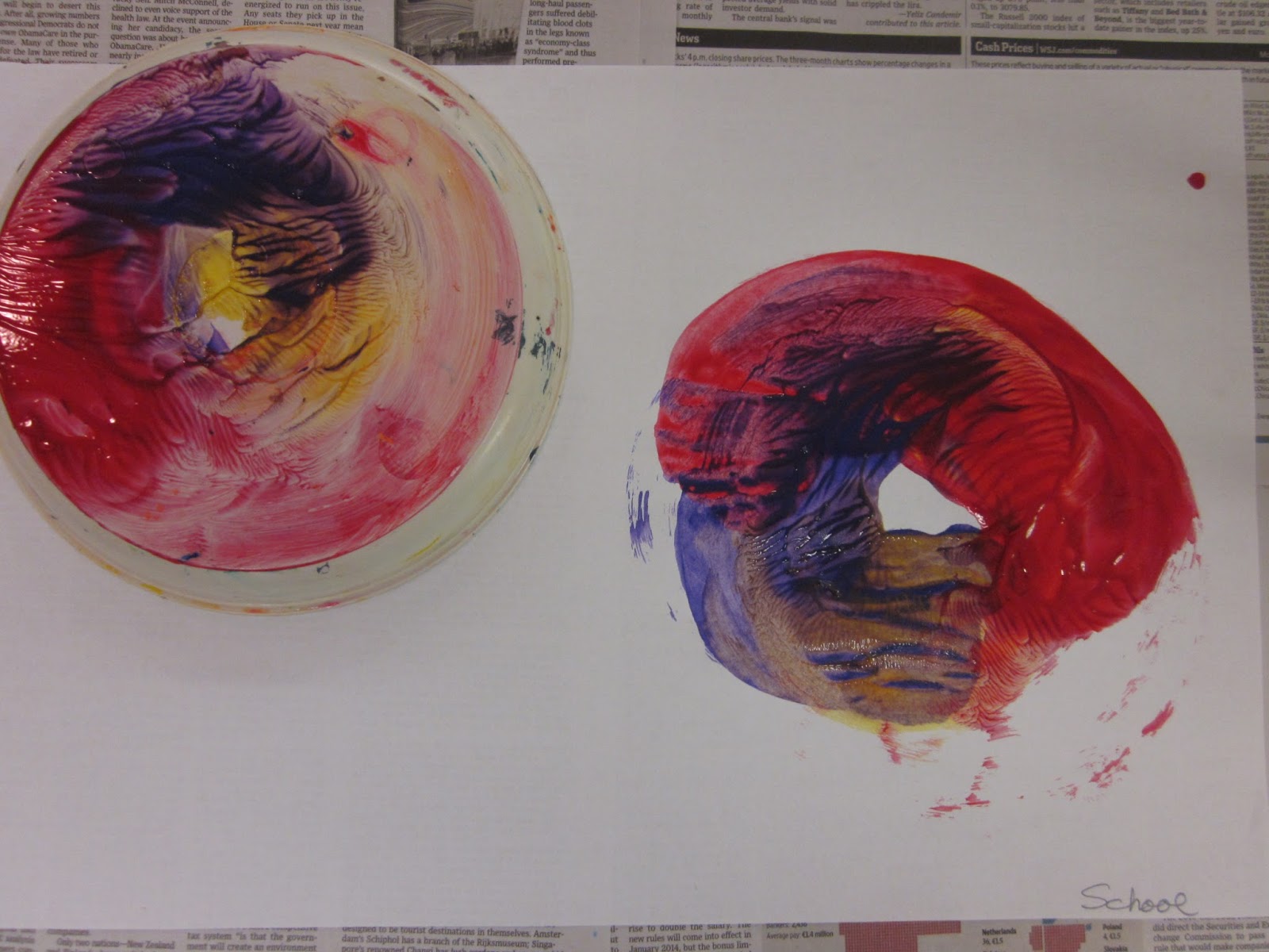 Inspired Montessori and Arts at Dundee Montessori Swirly Paintings