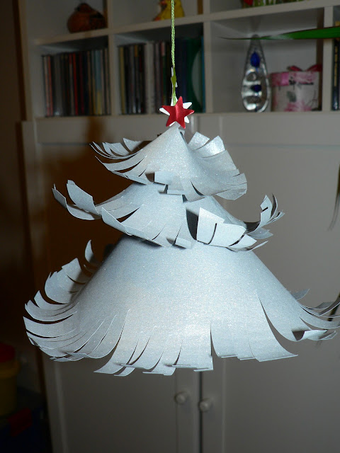 silver curled paper christmas tree decoration craft