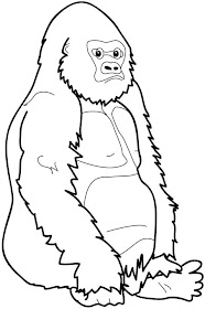 ANIMALS COLORING PAGES: Gorilla Coloring Pages To Kids