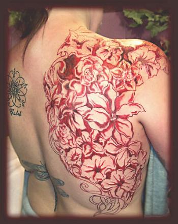 UK Colored flower tattoos design 2012