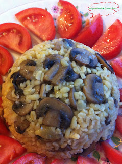 Mantarli bulgur pilavi nasil  yapilir resimli anlatim