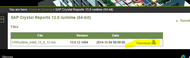 Crystal reports runtime 64 bit windows 10