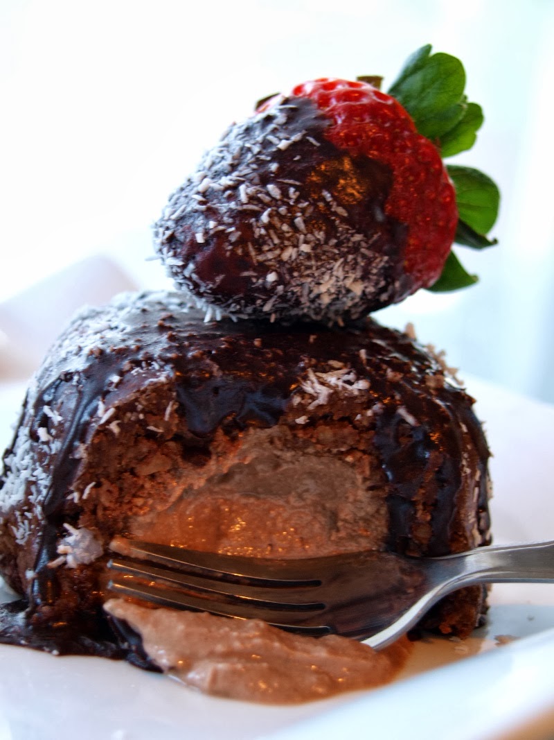 RAW, FIT & HAPPY DECADENT TRIPLE CHOCOLATE LAVA CAKE