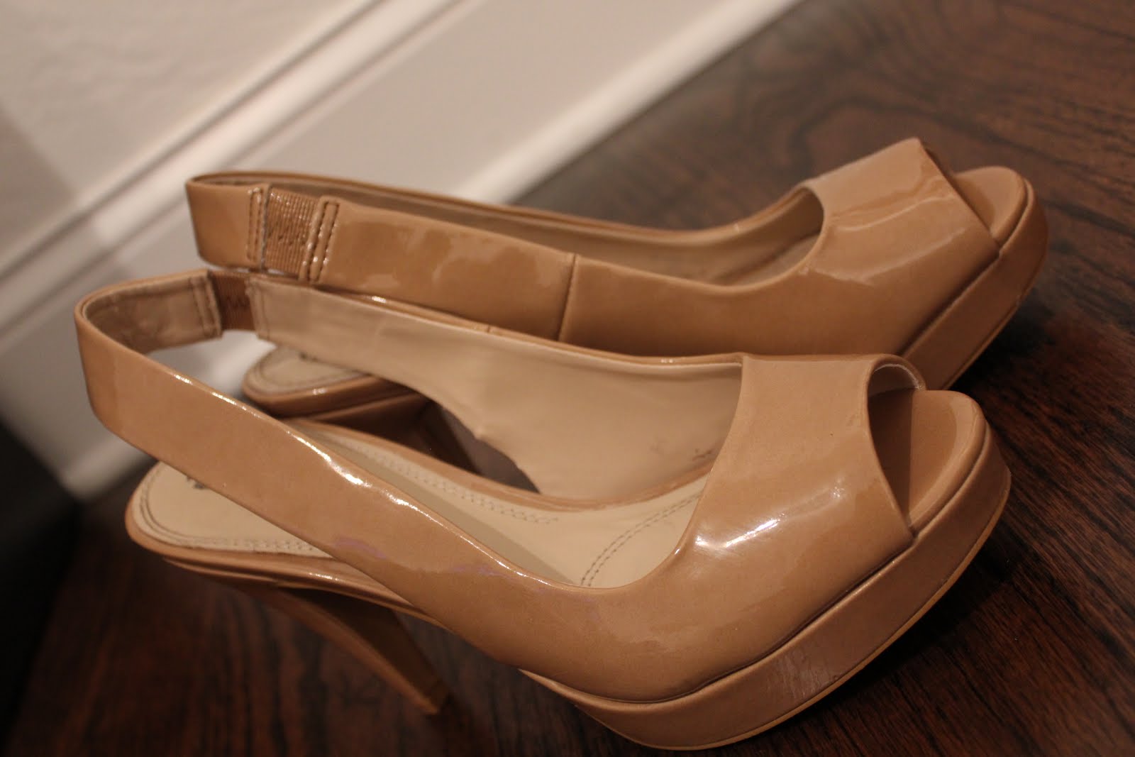 nude slingback high heels