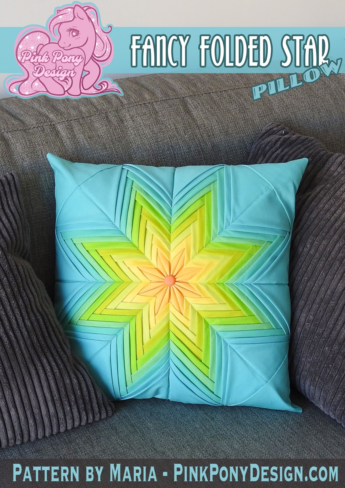 Pink Pony Design The much requested Fancy Folded Star Pillow Pattern!