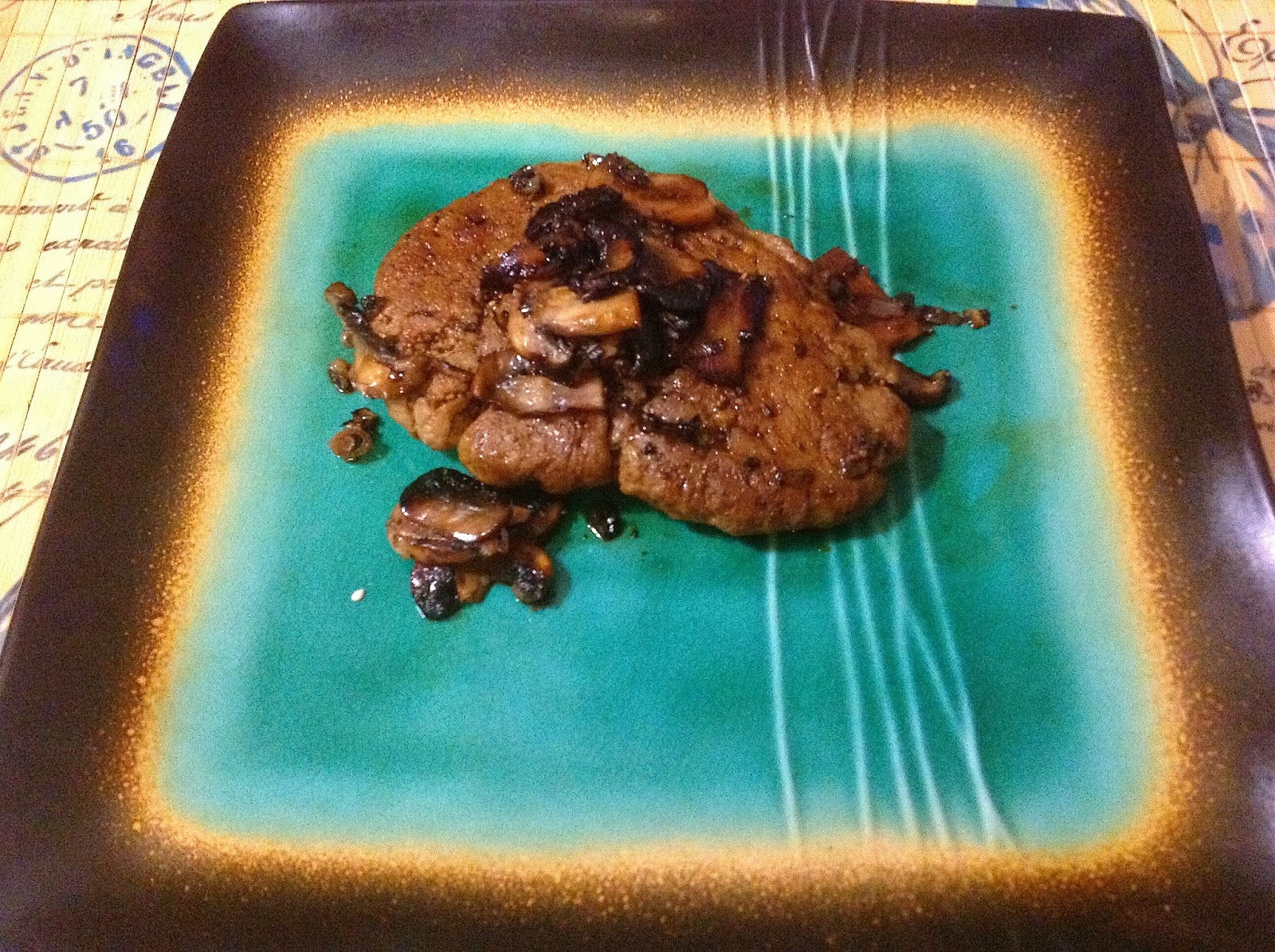 Sarah's Plantry Raid Seitan Steak with Mushroom Red Wine Sauce