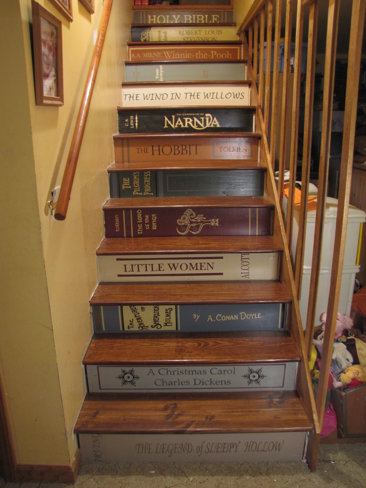 Musing From an Imperfect Mom of 12 Bookshelf Stairs
