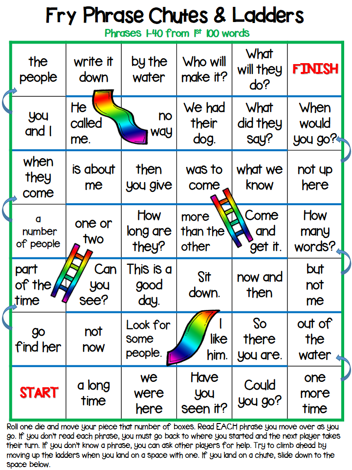 Monahan Monkey Madness Fry Phrase Chutes & Ladders FREEBIE