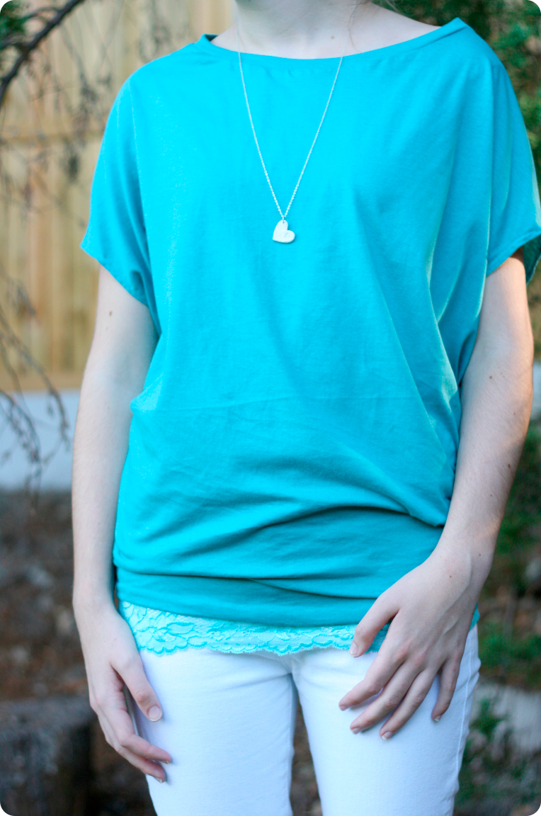 Easy batwing/dolman sleeve top // tutorial Pure Sweet Joy