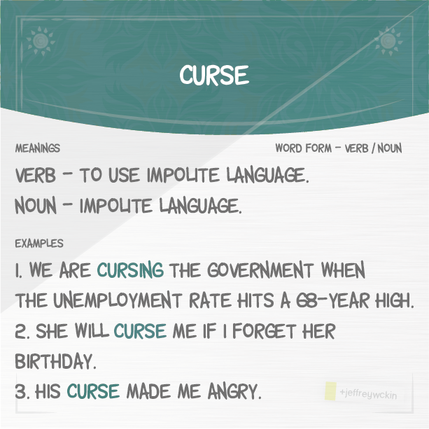 Wanna learn English?: Curse