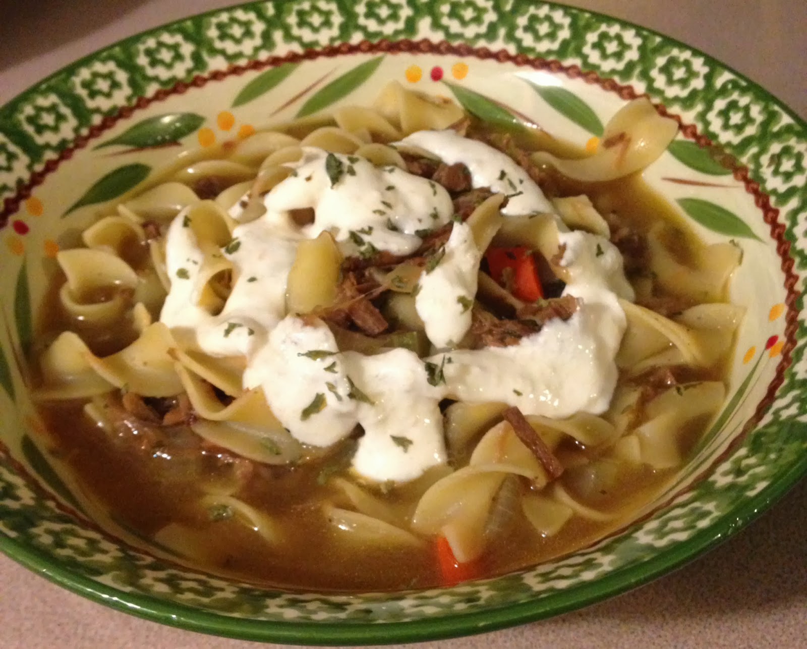 From The Heart of My Kitchen Leftover Pot Roast Noodle Soup!