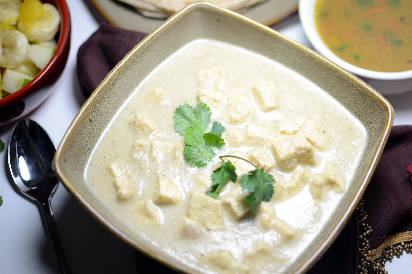 Paneer in white gravy Whisk Affair