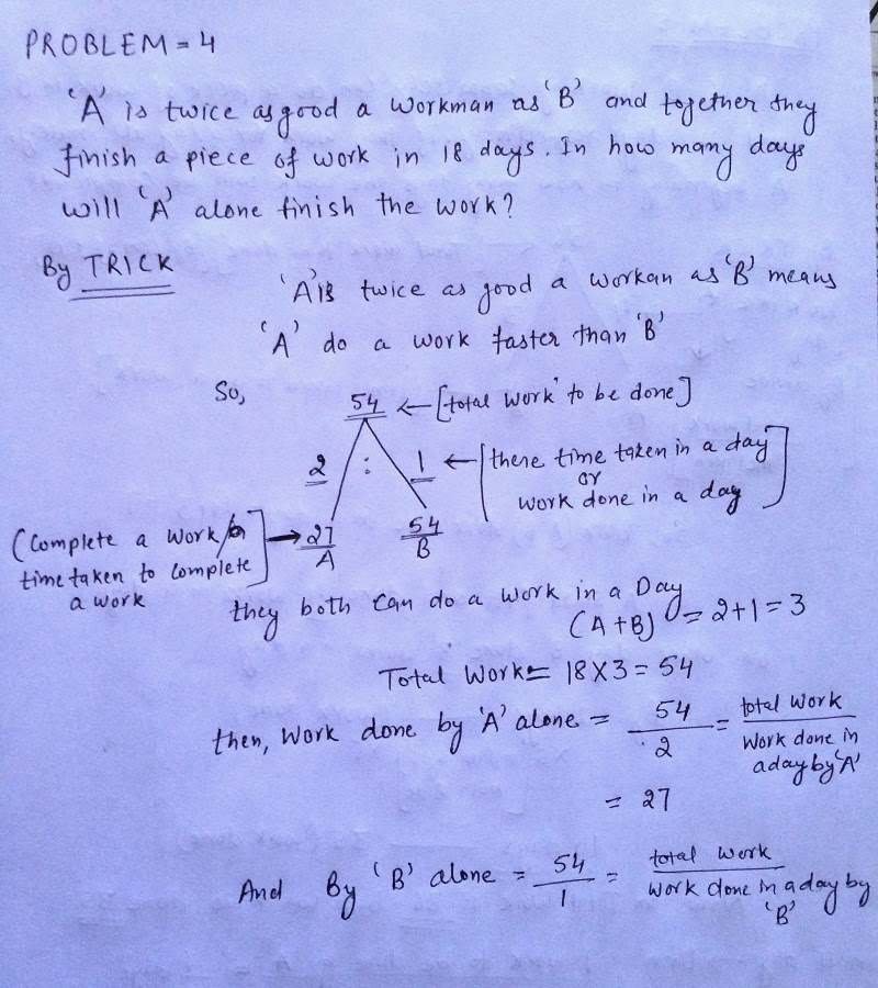 WORK AND TIME SHORTCUT TRICKS , MATH SHORTCUT TRICKS Maths Tricks