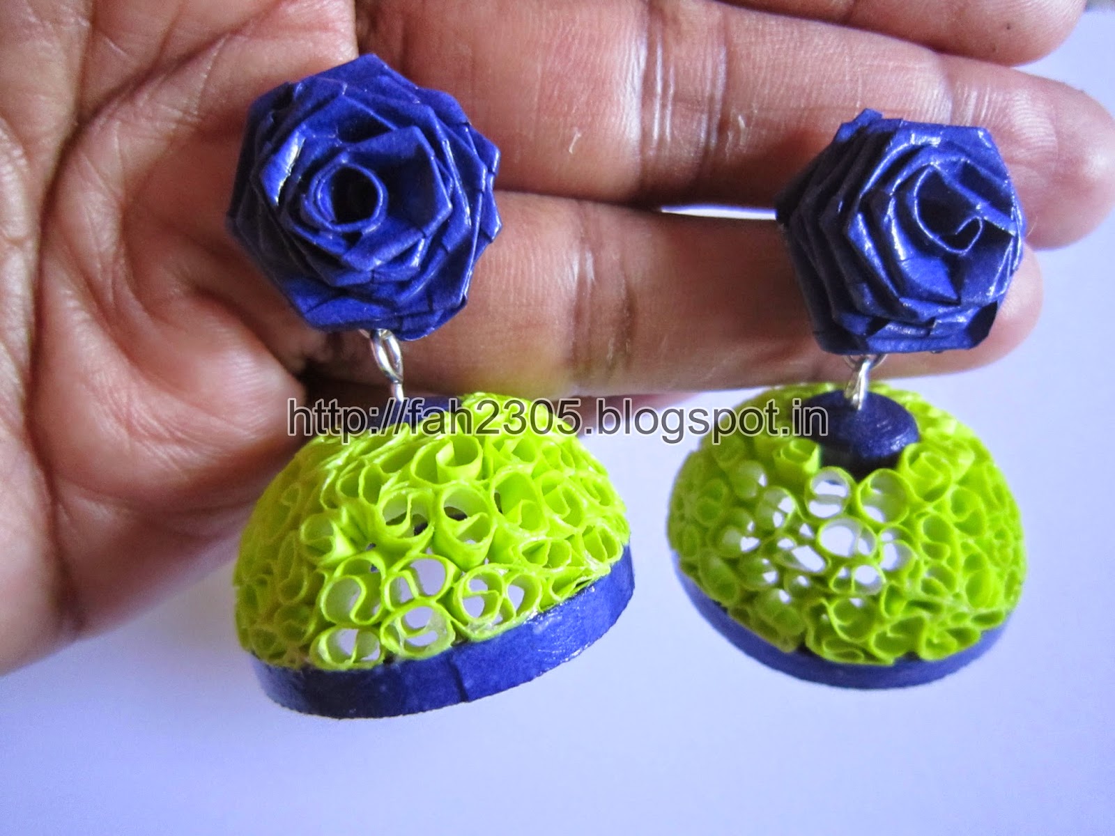 Fah Creations Free Form Quilling Paper Quilling Jhumka (FAH196)
