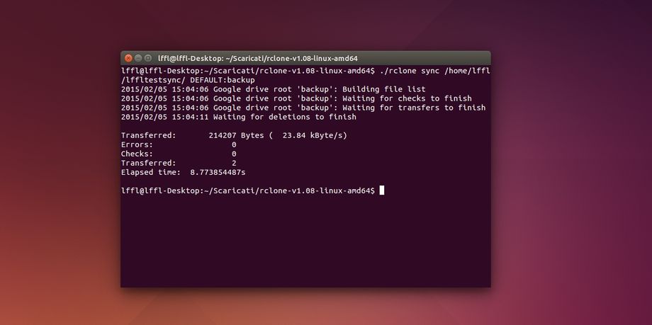 Rclone in Ubuntu