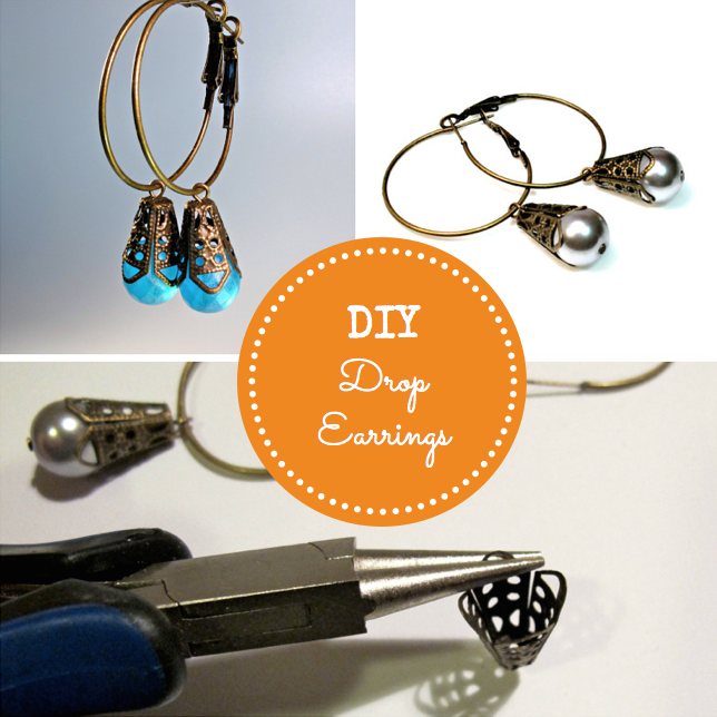 DIY hoop earrings with beads