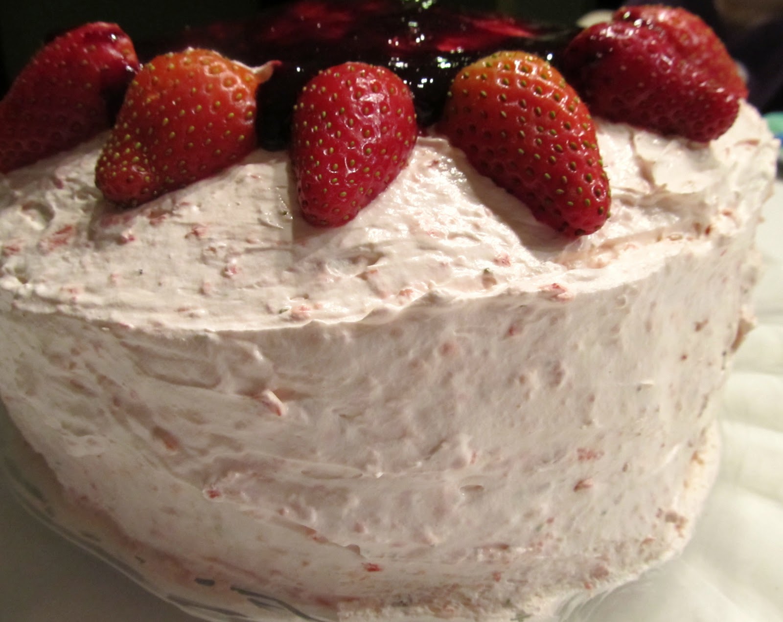 Apron Afternoons Family Dessert Strawberry Yellow Cake.