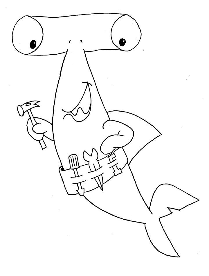 Hwfd Hammerhead Shark Coloring Pages For Kids Free Download
