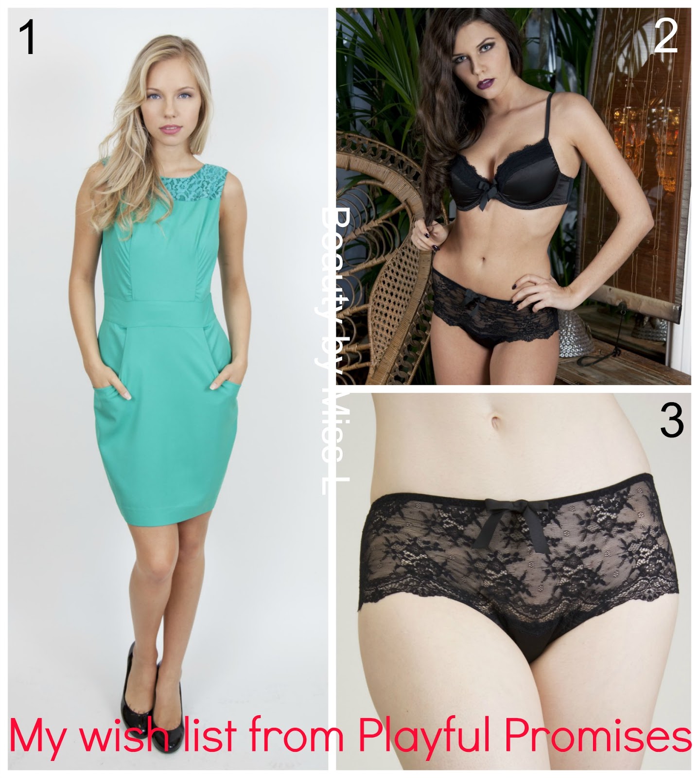 Playful Promises green fitted dress with big pockets, Nina Lace Push Up Bra, Nina Lace Brief