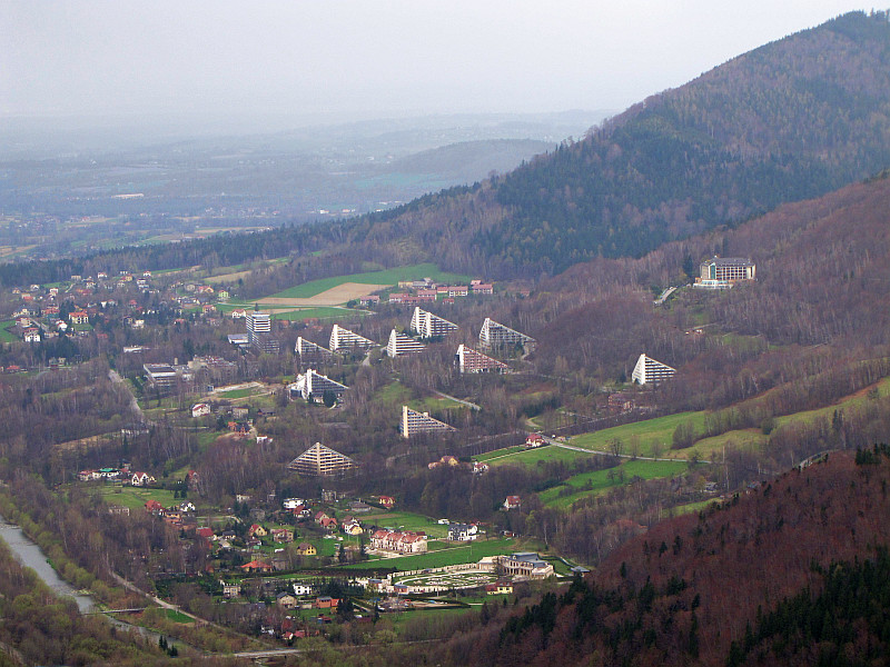 Polana Stokłosica. Widok na Ustroń. Polana Stokłosica. Widok na Ustroń.