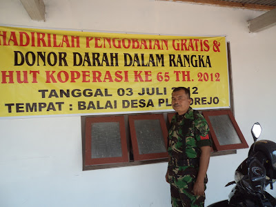 KORAMIL 06/GONDANG DIM 0725/SRAGEN MELAKSANAKAN DONOR DARAH DALAM RANGKA HUT KOPERASI KE – 65 TH. 2012
