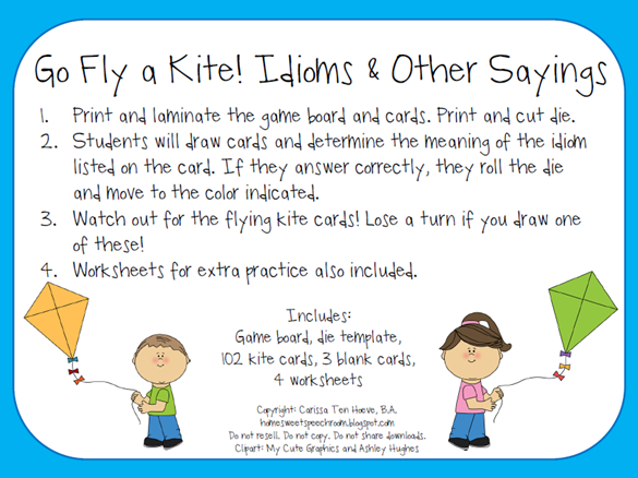 Speech with Sharon: Worth it Wednesday {Go Fly a Kite: Idioms and Other  Sayings}