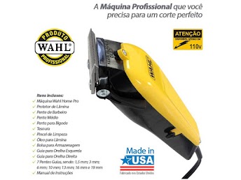 Maquina De Cortar Cabelo Wahl Profissional 18 Peças Original