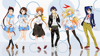 Tapeta Full HD z bohaterem i bohaterkami Nisekoi