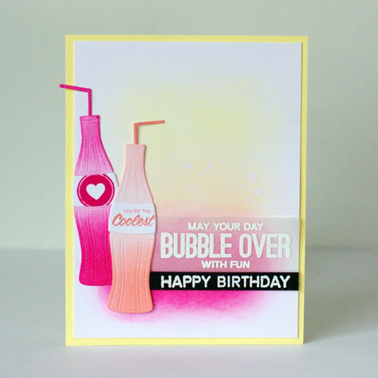 Handmade card featuring the Laina Lamb Design Soda Pop stamp set and Soda Pop Bottles Die-namics - Leigh Penner #mftstamps
