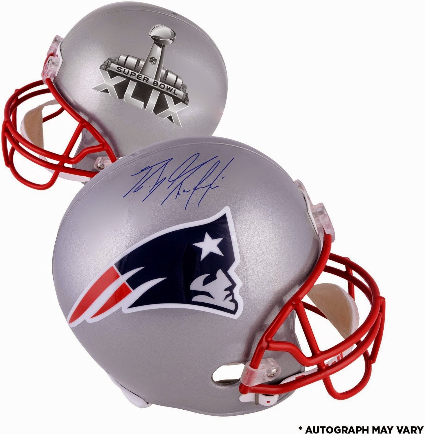 Rob Gronkowski Autographed Super Bowl XLIX Champions Replica Helmet (with Certificate)