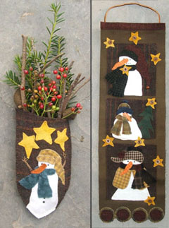 crane design by jan mott wool applique penny rug punchneedle wool applique christmas ornaments