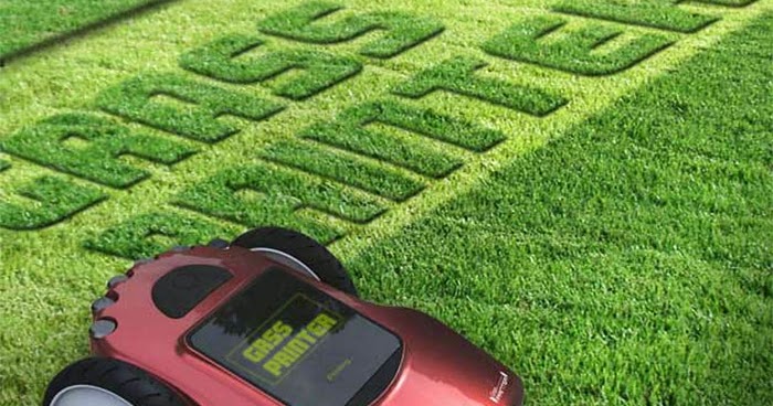 Podadora de cesped automática programable para ver mensajes en el pasto