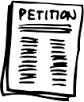 Icon drawing of a petition