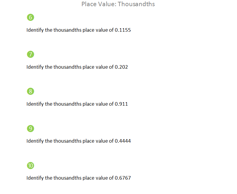 Bro and Sis Math Club: Place Value: Thousandths