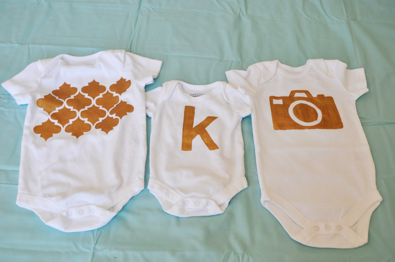 Diesel in Bloom DIY fabric painted onesies