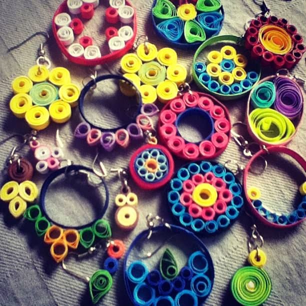 simple crafts making Quilling Earrings Simple and Pretty too