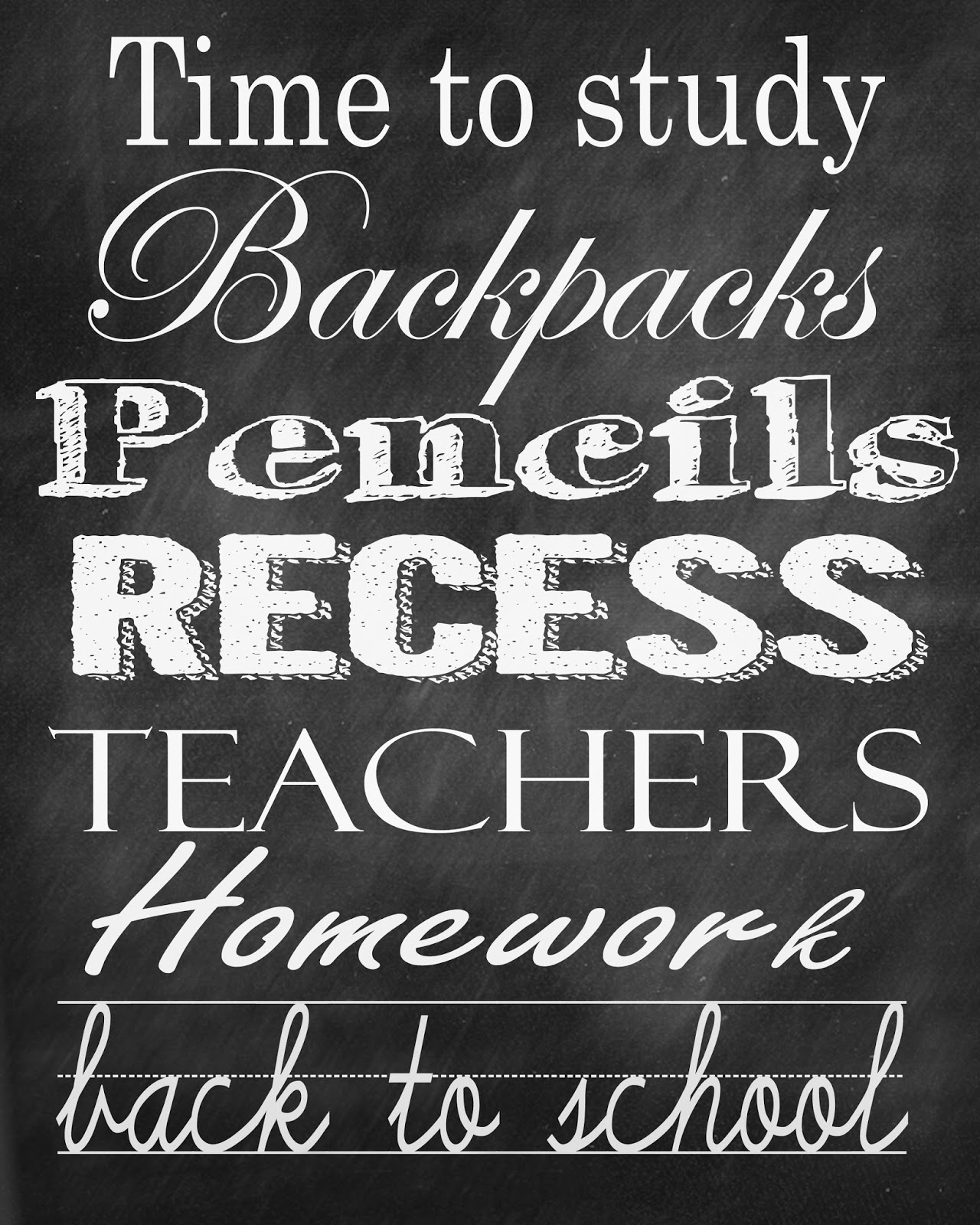 Just Plane Cute Back to School chalkboard print