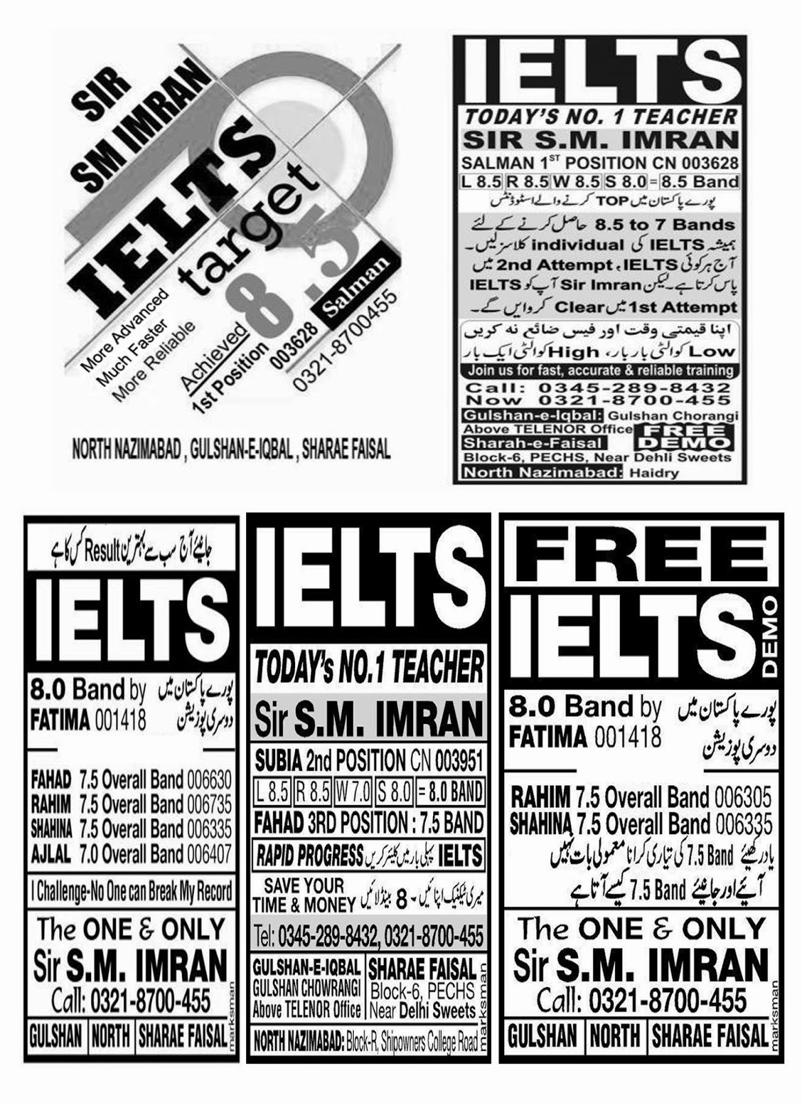 IELTS TOEFL INSTITUTE PREPARATION TRAINING COURSE CENTRE EXAM TEST