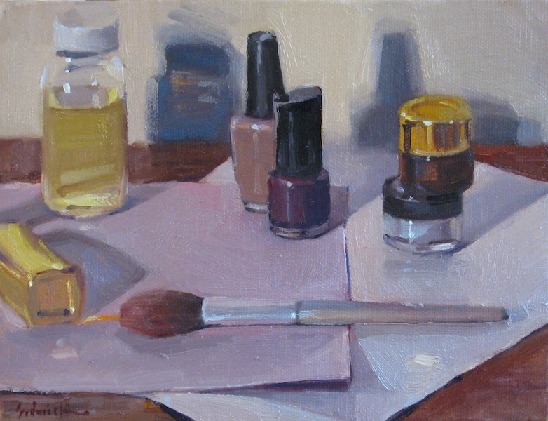Sedwick Studio "Makeup" oil painting still life daily painting