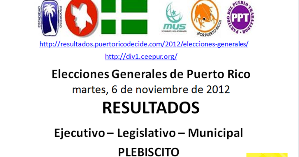 Blog Estudios Sociales RESULTADOS Elecciones Generales de Puerto Rico