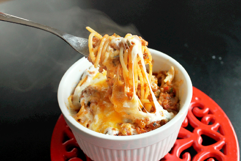 Creole Contessa Baked Spaghetti Casserole with Andouille Sausage