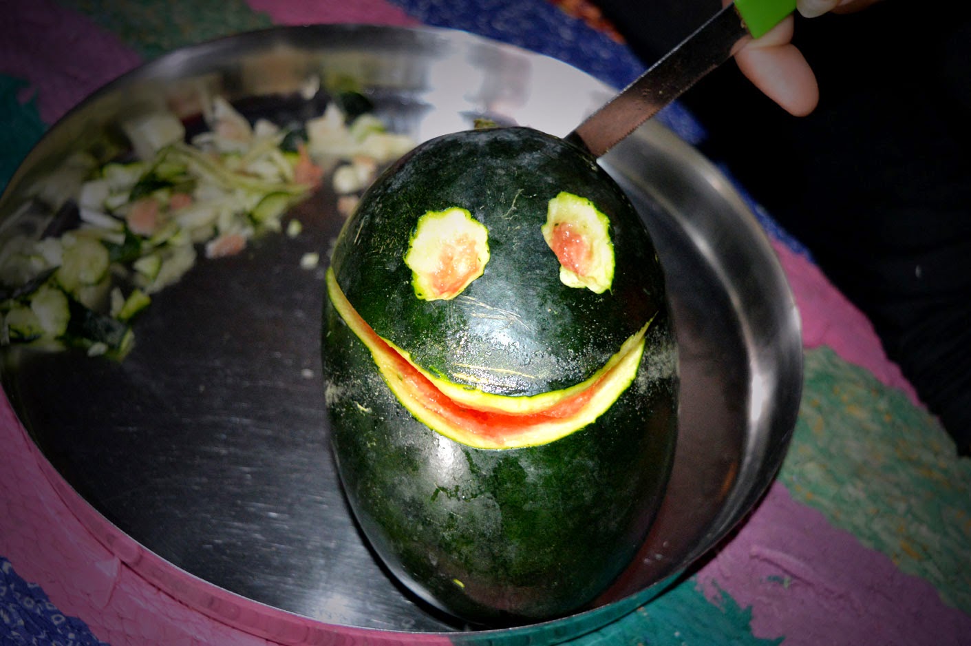 water melon killed by knife water melon