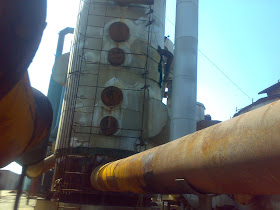 Sulfuric Acid Plant in Pakistan Zimindar Chemical 100 Metic ton daily production by contact process single absorption, between chiniot and faisalabad, near madina sugar mill, image by irfan ahmad plant operator, Convertor/ contact tower image